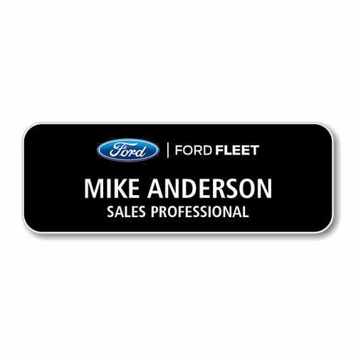 Ford Fleet 3.5" X 1.25" Black Name Badge