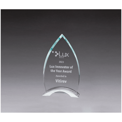 Thick Flame Series Clear Glass Top with Brushed Silver Aluminum Base
