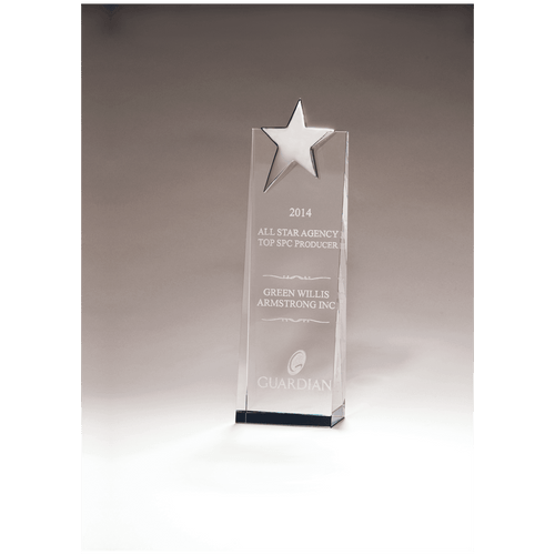 Crystal Trophy with Silver Star, Prism-3ffect