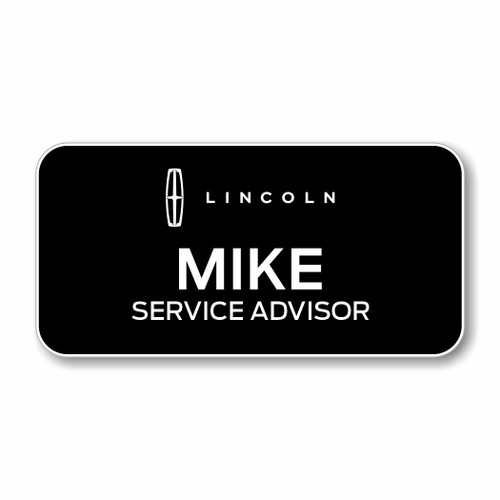 Lincoln 3" x 1.5" Black Name Badge