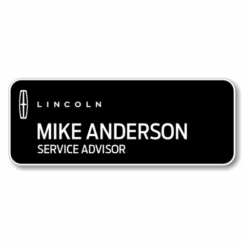 Lincoln 3.25" x 1.25" Black Name Badge