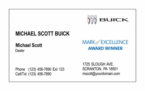 Buick Mark of Excellence Business Cards