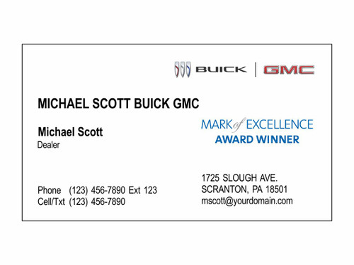 Buick GMC Mark of Excellence Business Cards