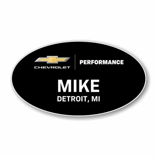 Chevrolet Performance Horizontal Black Oval Name Badge