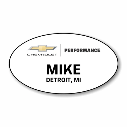 Chevrolet Performance Horizontal White Oval Name Badge