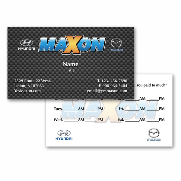 Maxon Hyundai Mazda Carbon Fiber Business Cards