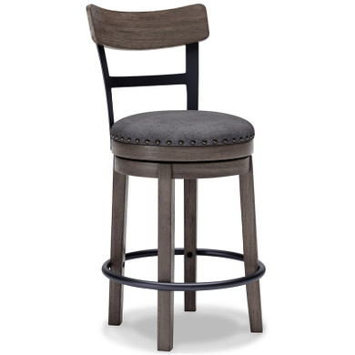 Caitbrook Upholstered Counter Height Stool in Gray