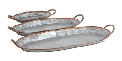 Oval Metal Trays (Set of 3)