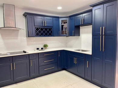 Ready to Assemble Kitchen Cabinets in Blue