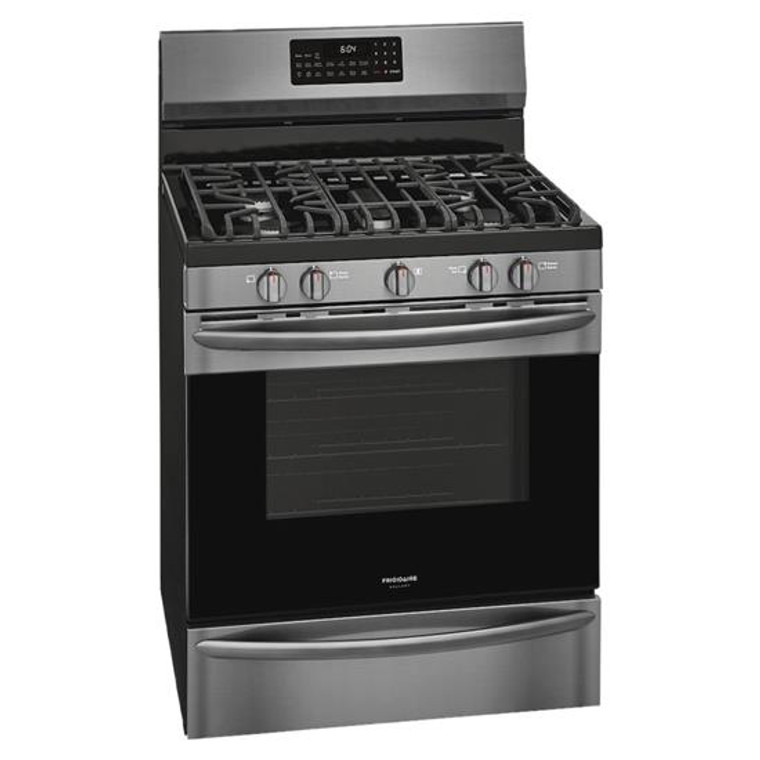 Frigidaire Gallery 30" Gas Range with Air Fry in Black Stainless
