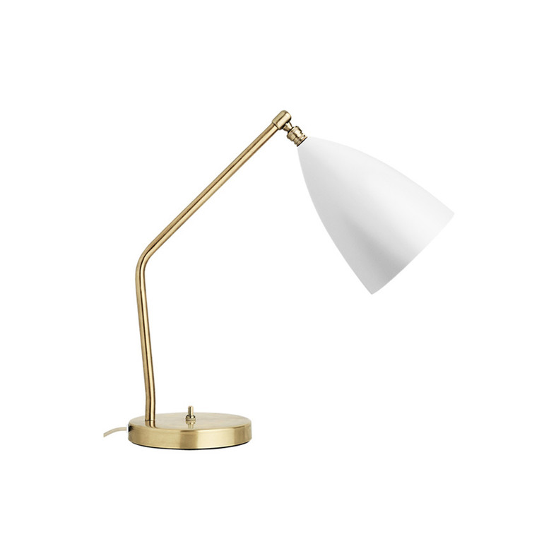 8865T Metal Desk Lamp in Brass and White