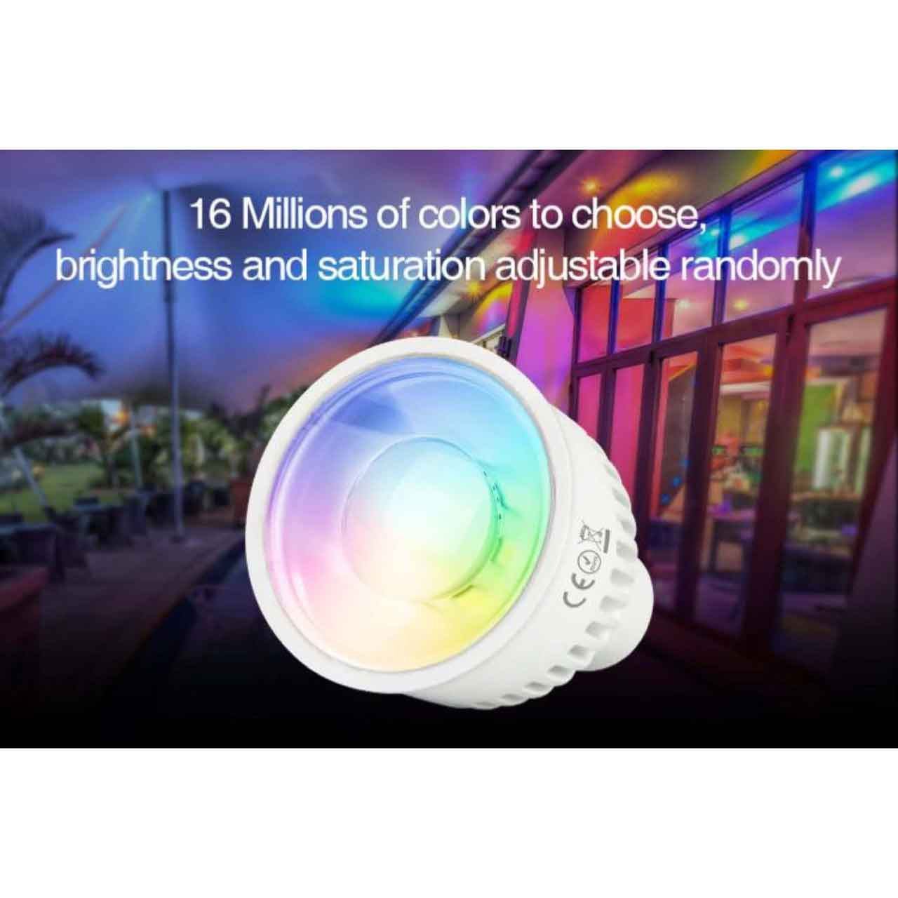 Lampadina led GU10 RGB CCT 6W regolabile wifi