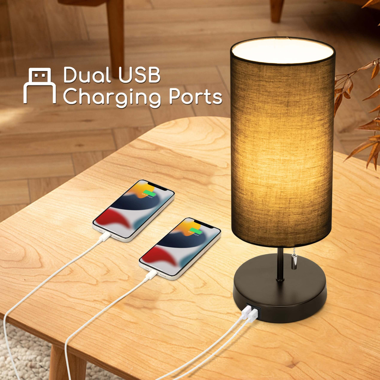 Lampada da tavolo con prese USB