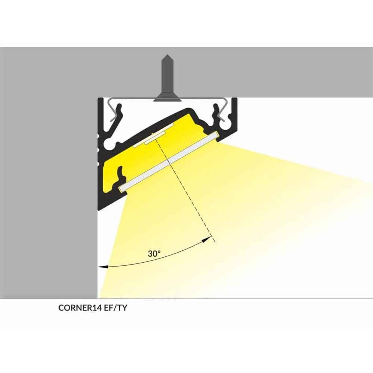 Profilo led corner strisce max 14mm