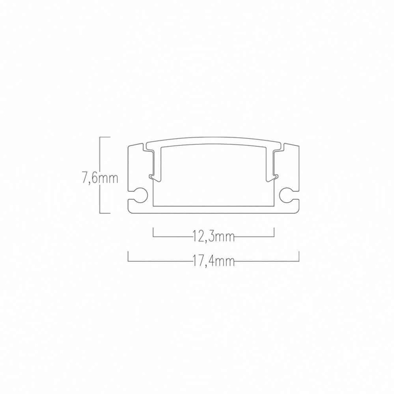 Profilo led CC32 2 metri in alluminio