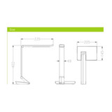 Lampada da tavolo a led 10W regolabile- dimensioni