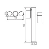 Lampione da giardino Darsa - disegno
