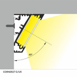 Profilo led corner alluminio strisce max 27 mm - posizionamento