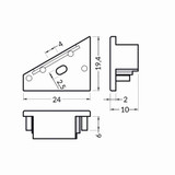 Misure Terminali con foro per profilo corner 14