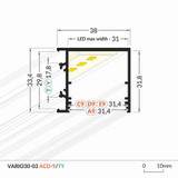 Profilo led Vario - dimensioni