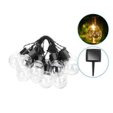 Catena luminosa con sfere trasparenti e led caldo
