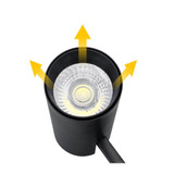 Faretto per binario 3 piste 10W nero -particolare