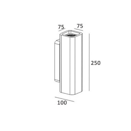 Applique rettangolare in gesso up-down - disegni