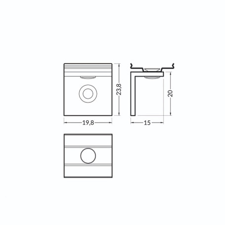 Set ganci laterali inox U5 - dimensioni