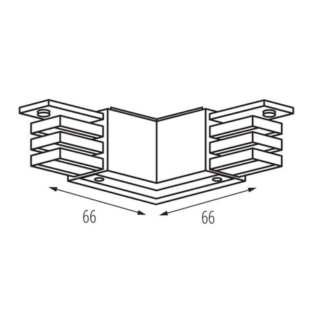 Connettore a L per binario trifase - disegno