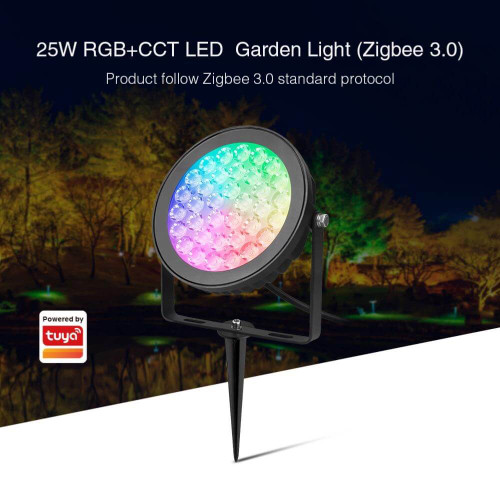 Faretto led da giardino a picchetto 25W RGB+CCT Zigbee 3.0