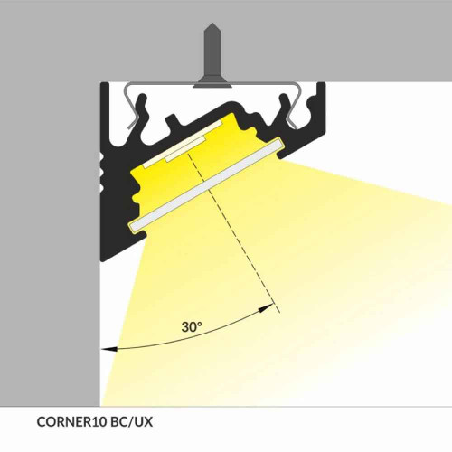 Profilo led angolare alluminio strisce max 10 mm 2 metri