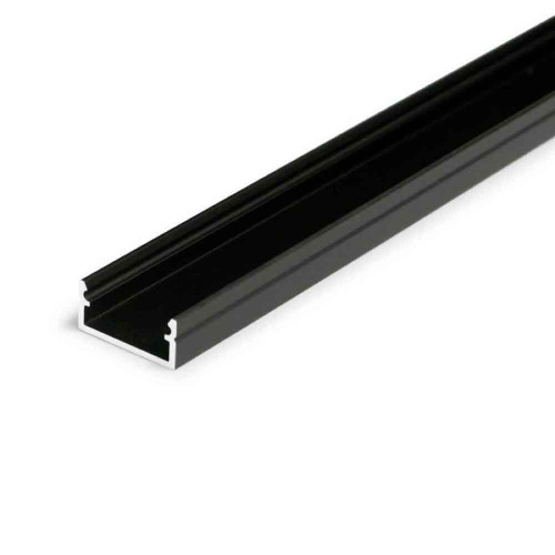 Profilo led alluminio da superficie nero 2 metri