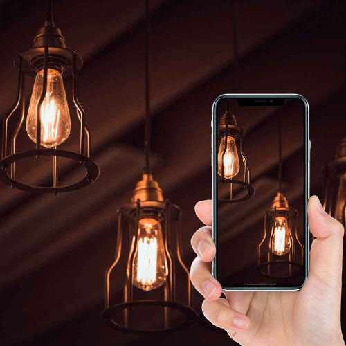 Lampadina vintage a  pera E27 8W ambrata esempio