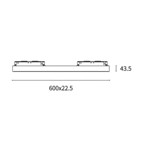 Lampada lineare 12W binario 48V misure