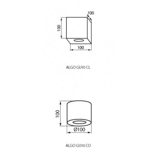 Lampada quadrata da soffitto per GU10