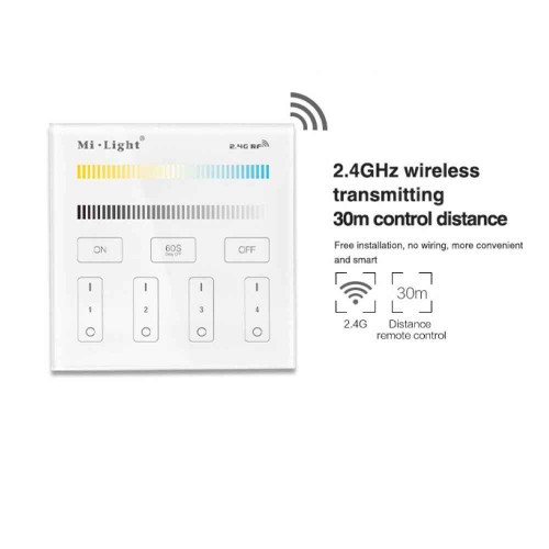 Smart Controller da parete a 4 zone CCT 2.4Ghz