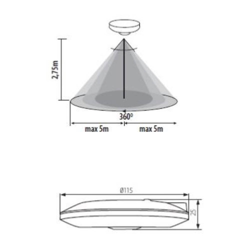 Sensore movimento da soffitto