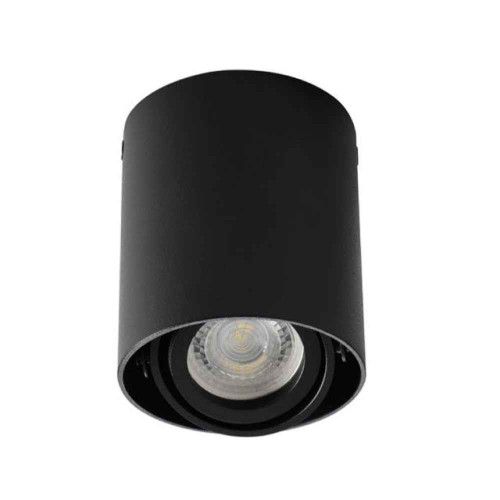 Lampada cilindrica da soffitto per GU10 nera