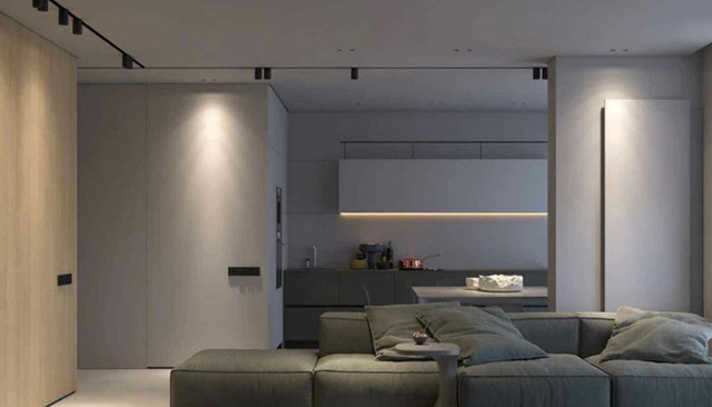 Illuminazione LED lineare integrata in ambiente moderno