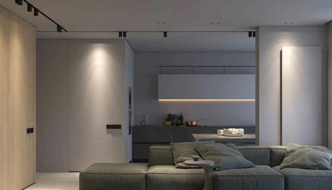 Illuminazione LED lineare integrata in ambiente moderno