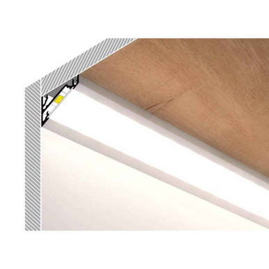 Profilo LED Angolare Soffitto Alluminio per Strisce LED fino a 14 mm