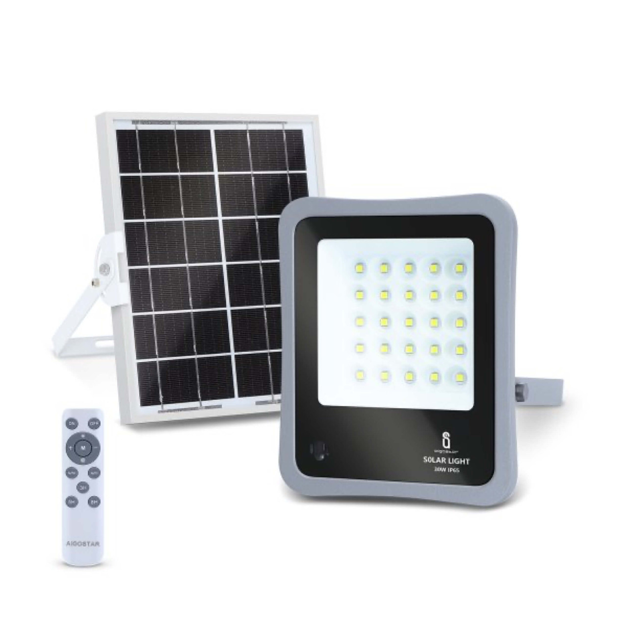 Faretto led con pannello solare 30W