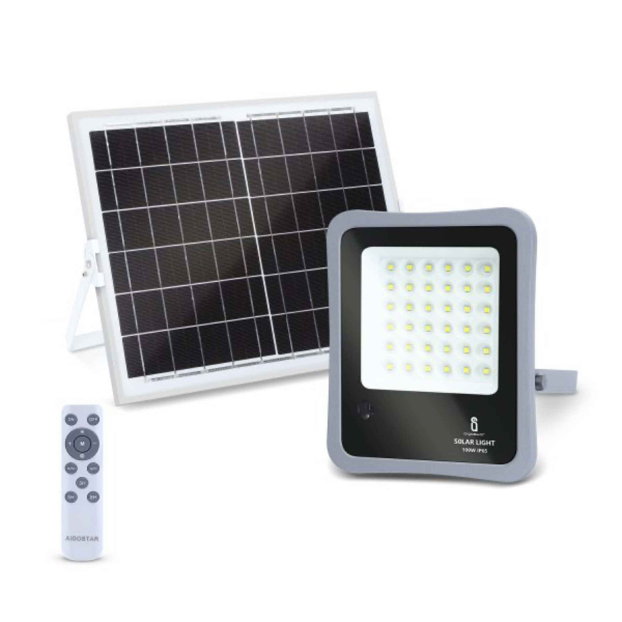 Faro led con pannello solare 100W
