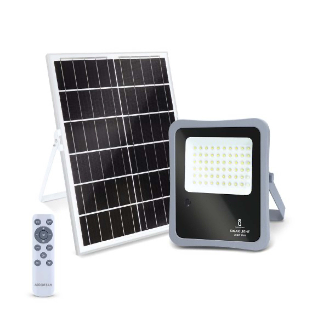 Faro led con pannello solare 300W nero