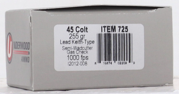 LEAD WADCUTTER 20RD 10BX/CSUNDERWOOD 45 LC 255GR 