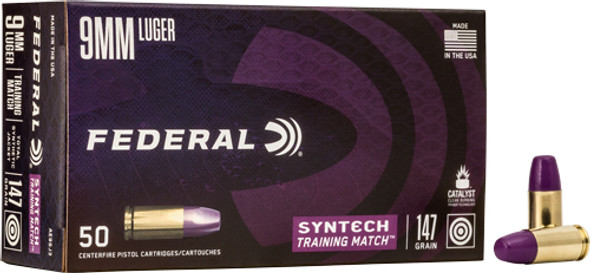 TRAINING MATCH 50RD 10BX/CSFEDERAL AE 9MM LUGER 147GR TSJ 