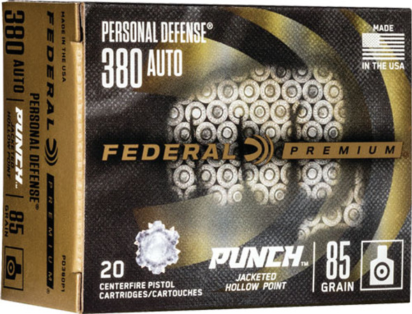 JHP 20RD 10BX/CSFEDERAL PUNCH 380 ACP 85GR 