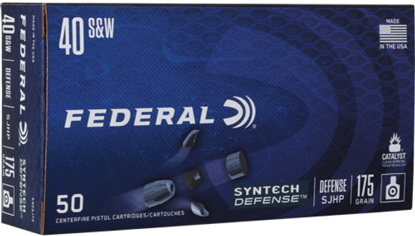SW 175GR SJHP 50RD 10BX/CSFEDERAL SYNTHETIC DEFENSE 40 