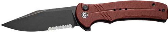 BURGUNDY G10/BLACK STONEWASHCIVIVI KNIFE COGENT 3.47" 