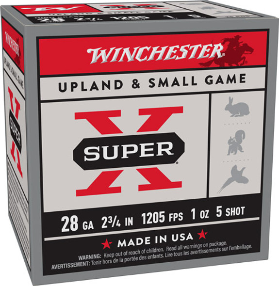 1OZ #5 1205FPS 25RD 10BX/CSWINCHESTER SUPER-X 28GA 2.75" 
